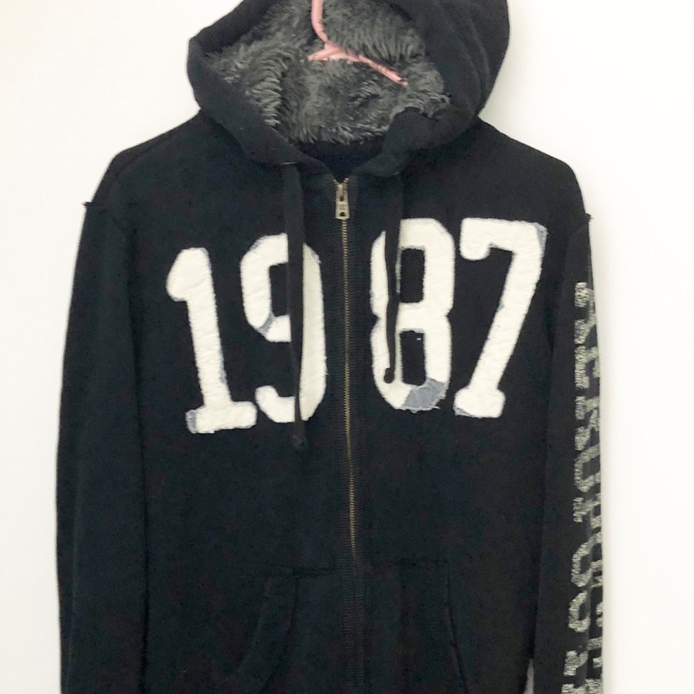 Aeropostle 1987 Black Zipper Hoodie sz S/P
